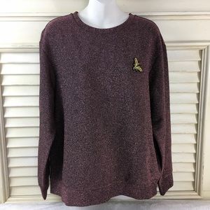 H&M Metallic Sparkly Long Sleeve Top Size S